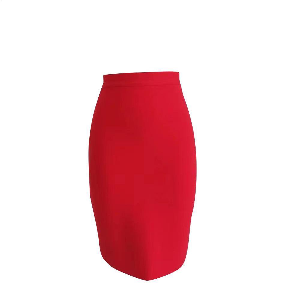 Skirts Ladies Vintage Solid Ruched Front Hips-wrapped Bodycon Pencil Skirt Work Leisure 230322