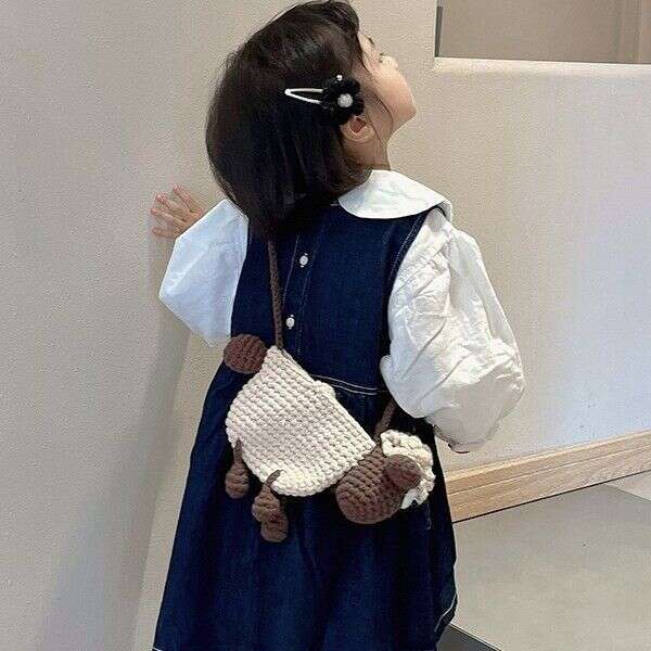 Sean Yarn Handmade Cute Cartoon Little Sheep Knitted Single Shoulder Crossbody Bag For Women Finished Product