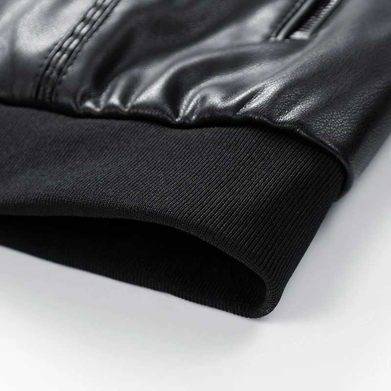 Leather Jacket Men Coats Windproof Oversized 6XL 7XL 8XL Plus Size Autumn Motorcycle Travel Fleece Black Zipper Winter Overcoat W251023