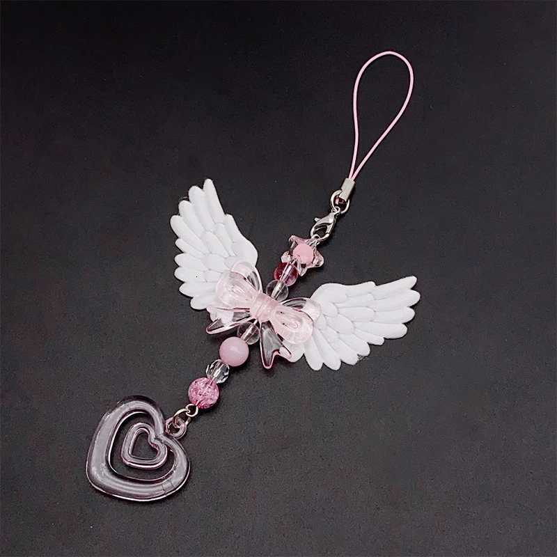 Sweet Wings Bow Heart Mobile Strap Phone Pendant Chain For Girls Women Fashion Lovely Keychain Bags Decorative Accessories Gifts V251023