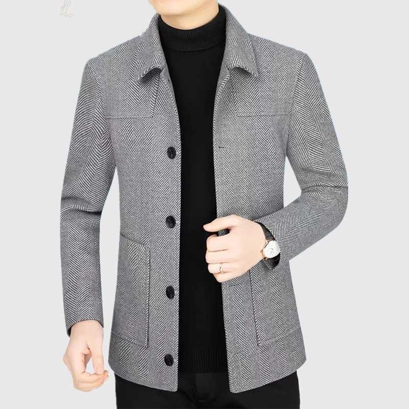 Mens Fashion Spring New Casual Lapel Jacket 2024 High Quality Handsome Business Top for Middleaged Dad Suit W251023