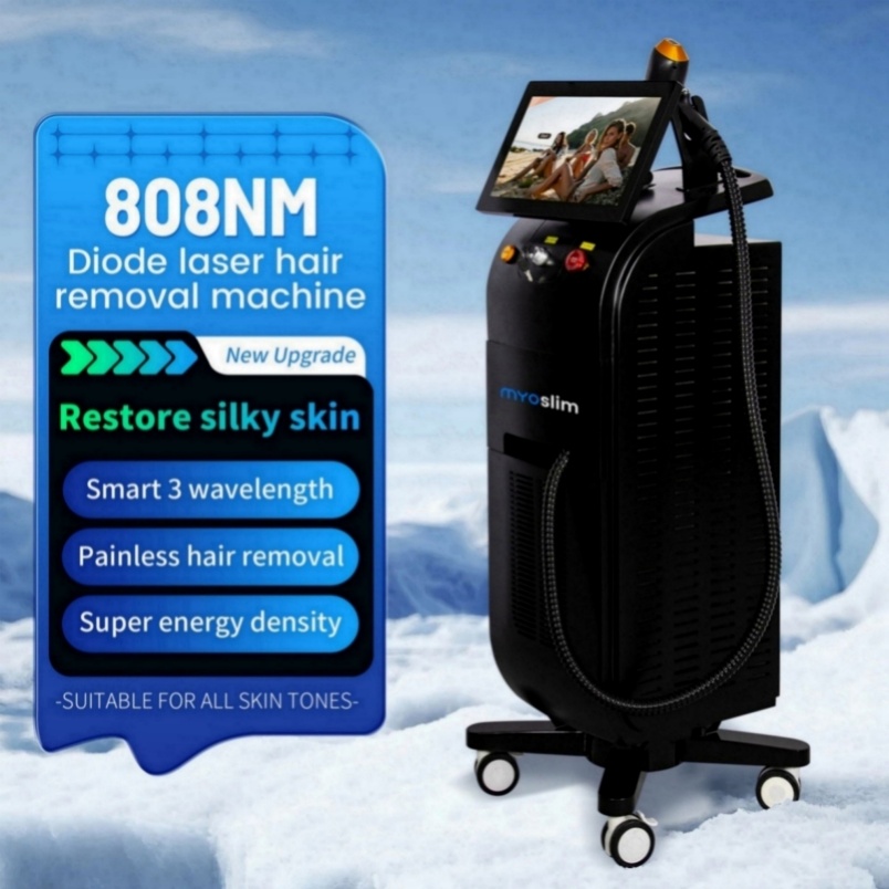 808NM Diode Laser Permanent Hair Removal Equipment Painless Non-invasive Cooling Head Painless Epilator Professional Device