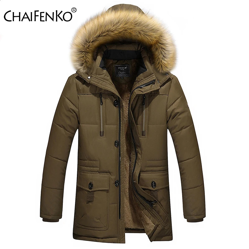 Thickening Man Parkas Outdoors Solid Windproof Removable Hat Jackets Winter Medium Long Styles Fleece Keep Warm Coats 251015