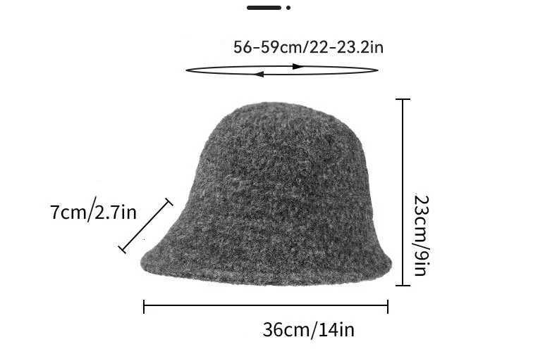 Fishermans Hat for Wen AutumnWinter Knit Bucket Hat FaceSlimming Textured Bucket Hat Warm and SoftW251023