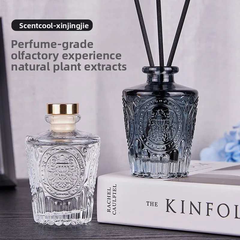 Embossed Rattan Reed Diffuser Set Decorative He Fragrance Ornament with Natural Sticks Aratherapy Air Freshener forBedro Y251023