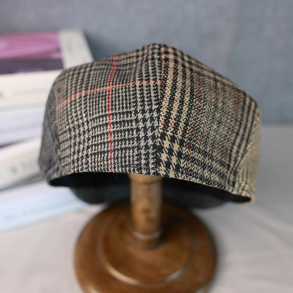 Men sboy Hats Wool Autumn Vintage Herringbone Octagon Cap Women Casual Splicing Berets Gatsby Flat Hat 81 251021