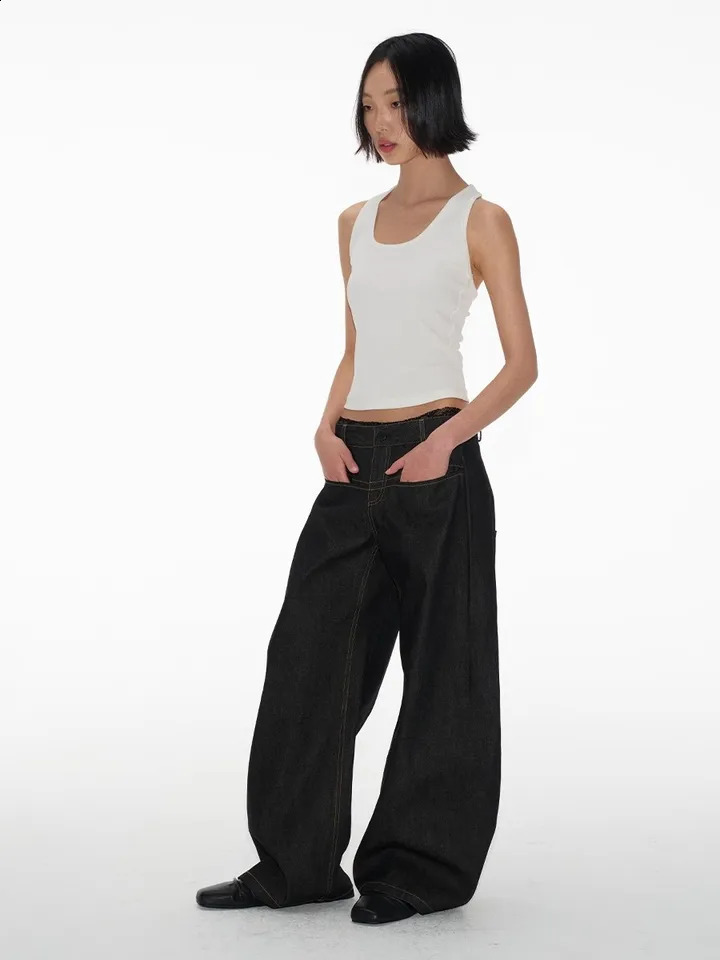 Vintage Baggy Low Waist Jeans Women Y2K Wide Leg Pants Oversized Harajuku White Lace Straight 251022