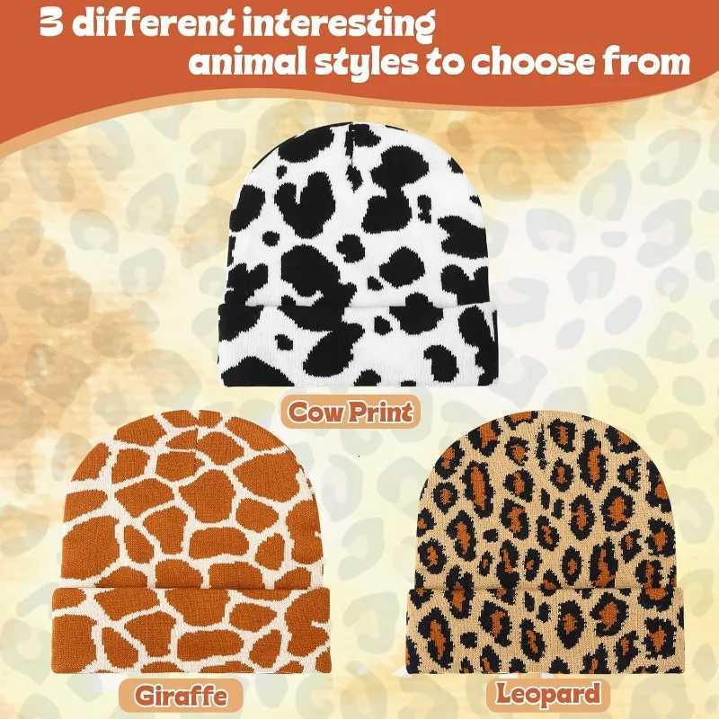 Unisex Camouflage Leopard Print Jacquard BeanieFashion Versatile Acrylic Winter Skull Cap for Daily WearChristmas HalloweenXJ251023