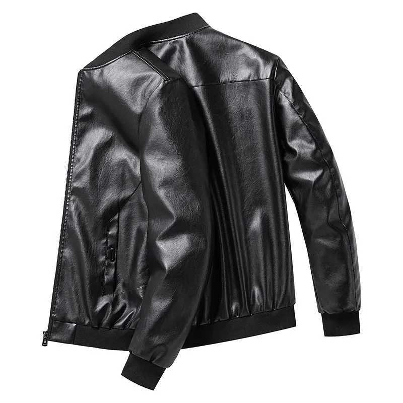 Spring Autumn Men Motorcycle Casual Leather Jacket Mens Faux PU Jacket Man Biker Vintage Fashion Jacket Coats Male Plus Size 8XL W251023