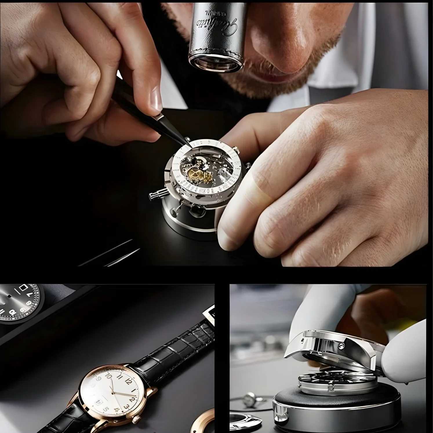 TimeKeyFashion Classic Mechanical Style Stainless Steel Buckle Skeleton Dial Screw Crown Luminous Mens Quartz WatchL251023