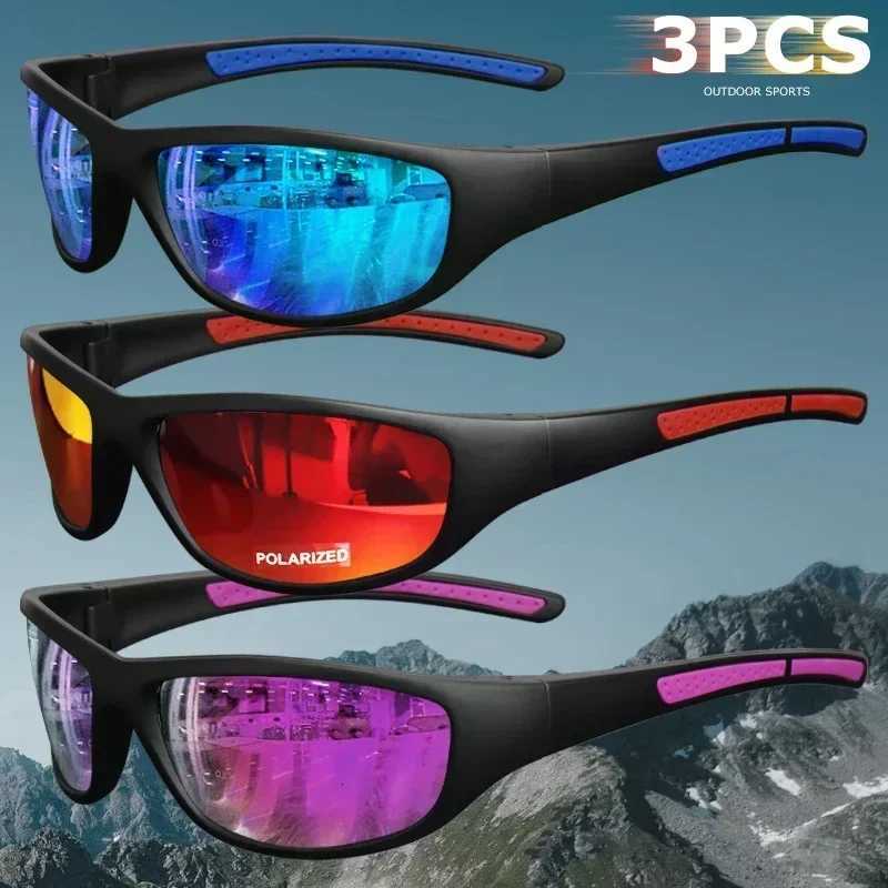 1pcs3pcs Polarized Sports Sunglasses for Men Women Unbreakable Wraparound Night Vision Driving Fishing Hiking GlassesW251023
