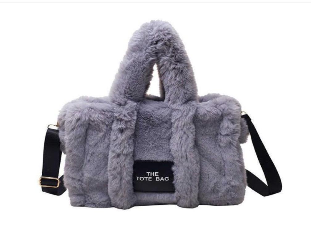 designer bags Furry The Tote Bag Women Large Capacity Shoulder Handbag Winter Soft Plush Crossbody Bags Vintage Female Warm Shoppe9527196