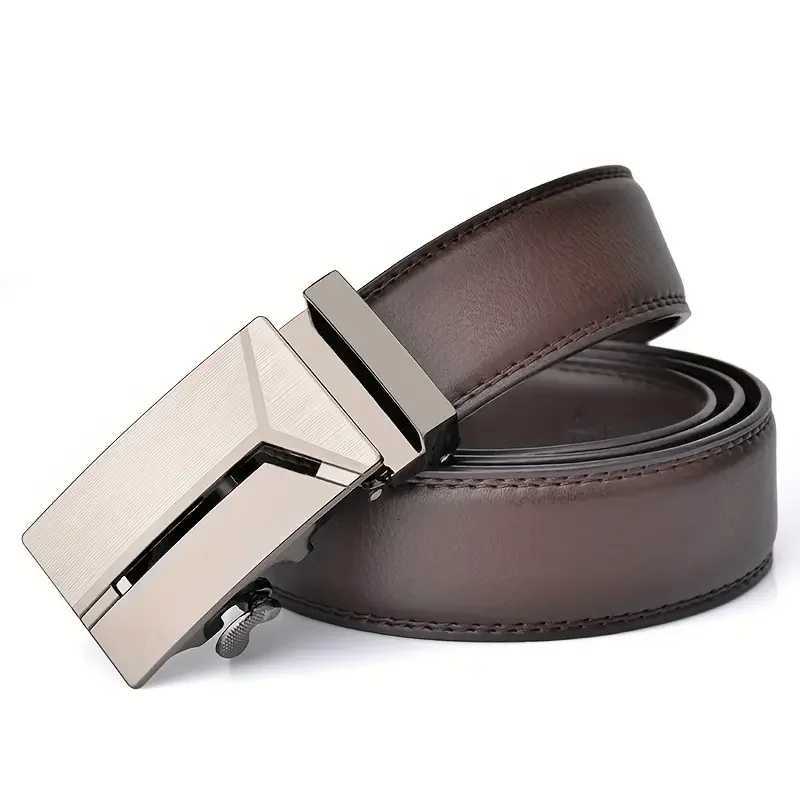 Fashionable Business Mens Authentic Luxury Brand Belts Automatic Buckle Waistband Leather Soft Belt with Casual Pants JeansXJ251023