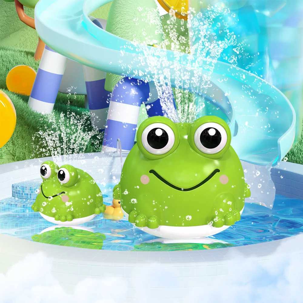 AutoSensing Spray Frog Bath Toy with LED Light Button BatteryUSB Rechargeable Baby Shower Water Play Toy for Kids Gifts J251023