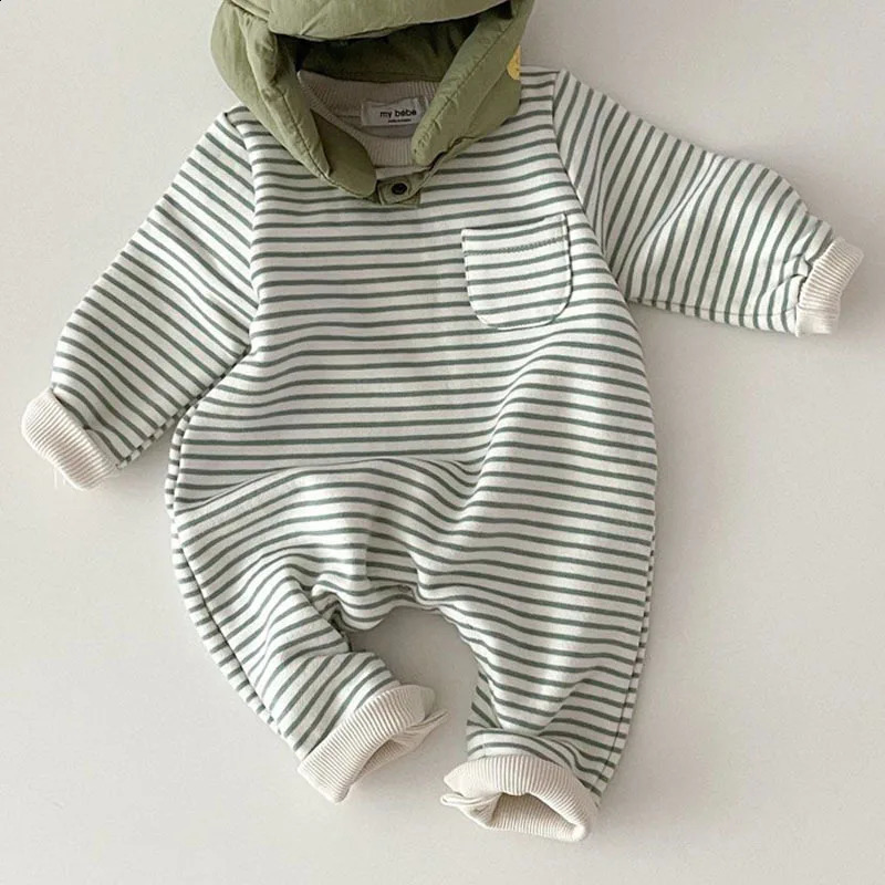 Spring Baby Striped Romper Boys Girls Simple Striped Casual Jumpsuit born Cotton Infant Toddler Clothes 024M 251023