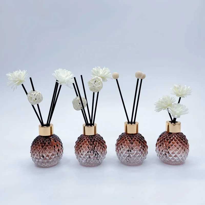 Spherical Aratherapy Bottle Empty Bottle 100ml Thickeed Bottle Essential Oil Diffuser Hotel DIY Per Refill Bottle Rattan Branch Volatile Bottle Y25102