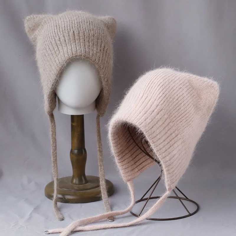 Cashmere Hatoutdoor Deep Hat with Ears Soviet Wtaps Hat for Womens Winter Beanies Rattan Fur Hat Fleece Knit Cap XJ251023