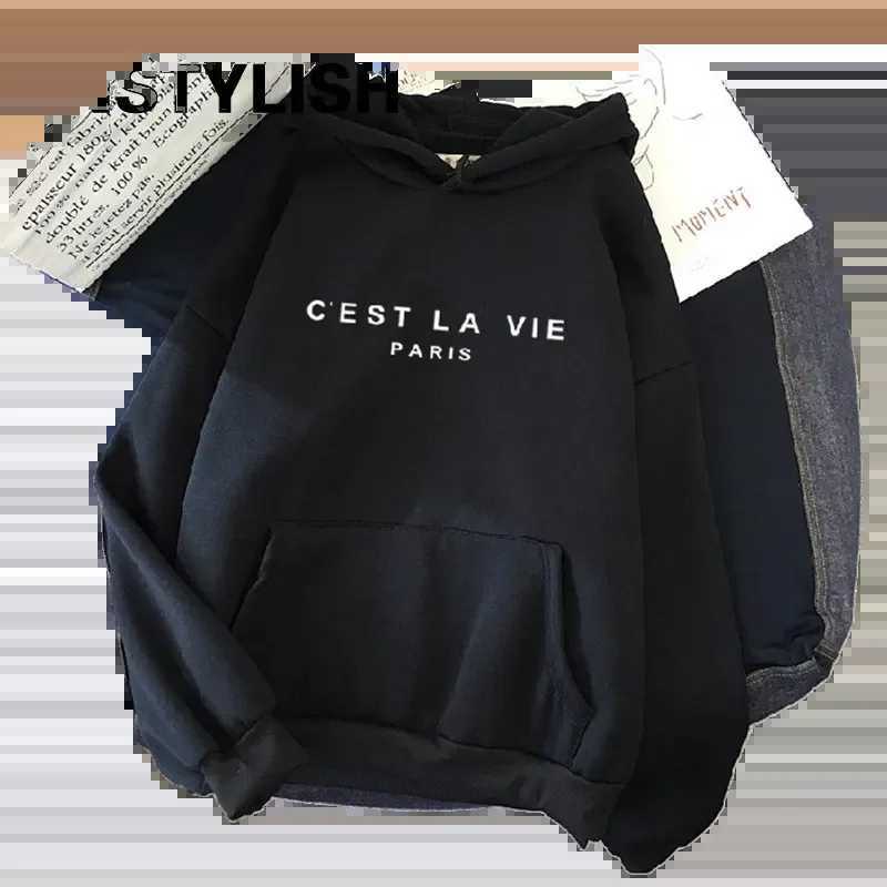 Womens casual printed loose hoodie spring long sleeved hooded sweatshirt Harajuku simple mens and womens top lazy style pulloT251023