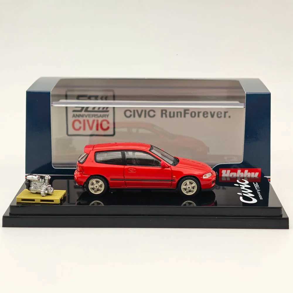 164 for CIVIC EG6 SirS With Engine Display Model Milano Red HJ641017SR Diecast Models Car CollectionT251023