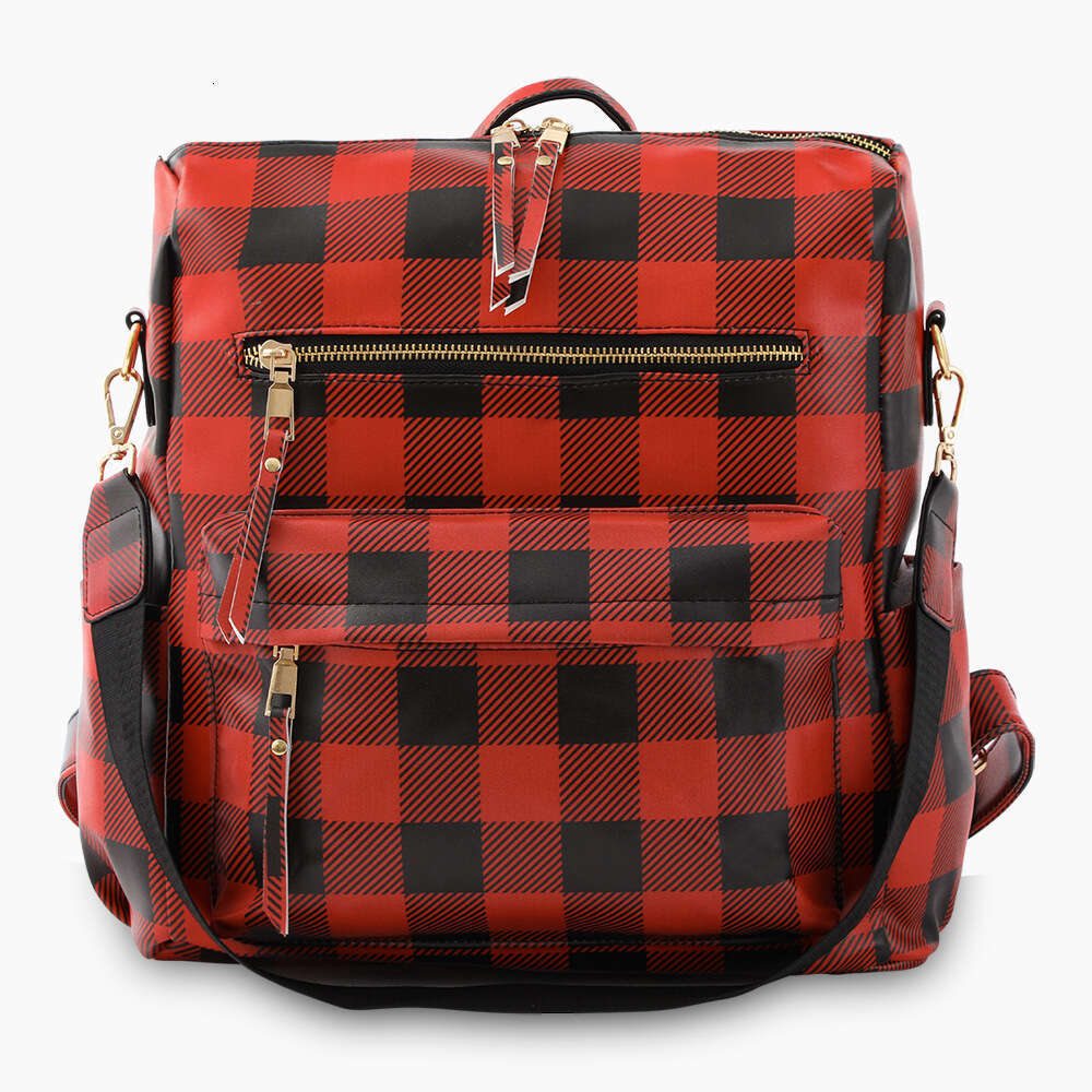 New Trendy Casual Travel Plaid Zipper Fashion Backpack High Quality