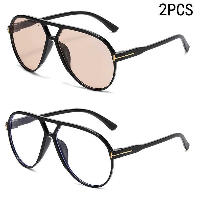 2PCS Letter T Double Beam Large Frame Toad Mirror 2025 New Retro Car Sunes ot Sunes JH3004W251023