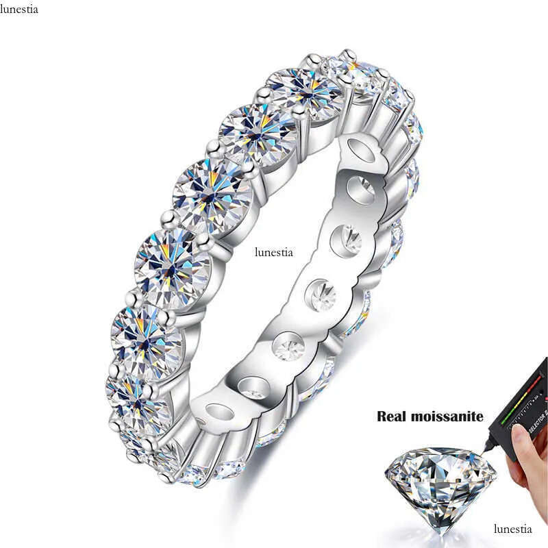 Band COSYA 22 Ct Full Moissanite Row for Women Sterg Sier D White Gold Dia Rings Eternity Wedding Fine Jewelry AA230417