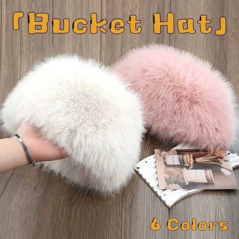New Fluffy Fur Wens Winter Hat Winter Snow Ski Fa Faux Fur Thick Warm Windproof Hat Russian Hat Mink Fishermans HatW251023