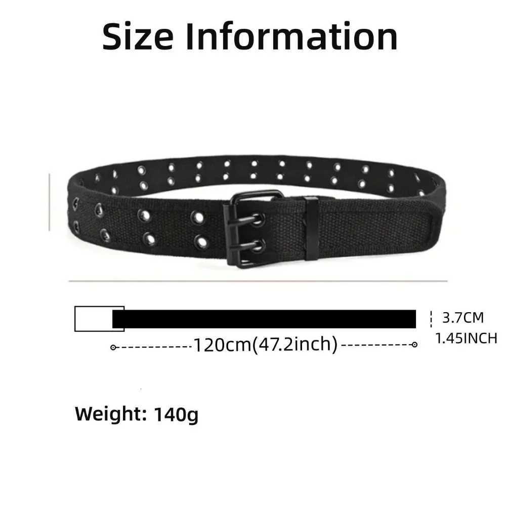 1pc Mens Double Hole Pin Buckle Belt For Outdoor Sports Suitable For Both Men And WomenXJ251023