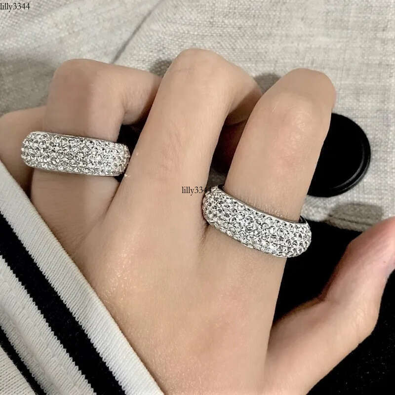 Band Rings VAF High End Aaa Zirconia Pave Stainless Steel Iced Out Moissanite Eternity Engagement Cubic Zirconium Ring For Men Women