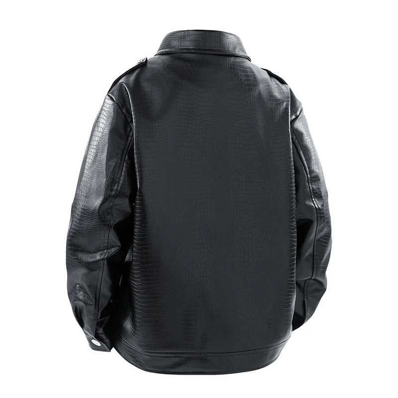 Spring Autumn Retro Solid Men Tops New Fashion Casual Lapel Leather Jacket Outdoors Loose Versatile Comfort Windproof Coat Men W251023