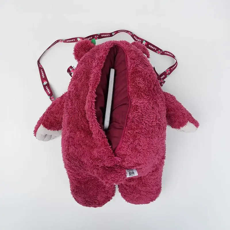 Disney Toy Story Lotso Bear Strawberry Bear Backpack Bag Plush Toy with Fragrance Pillow Toys Cute Stuffed Kids Toy 25CM 35cm H251023