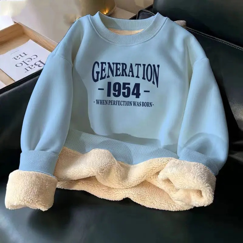 Women Hoodies Sweatshirt Letter Printing Lamb Velvet Thickened Street Warm Pullover Loose Crewneck Brown Woman Clothing 251022