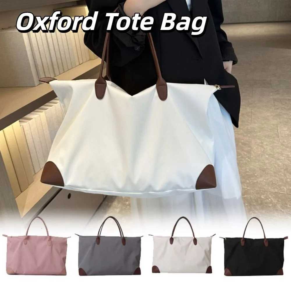 Solid Color Oxford Tote Bag Large Capacity Korean Style Nylon Shoulder Bag Mommy Bag Shopping Bag Simple Underarm Bag OutdoorL251023