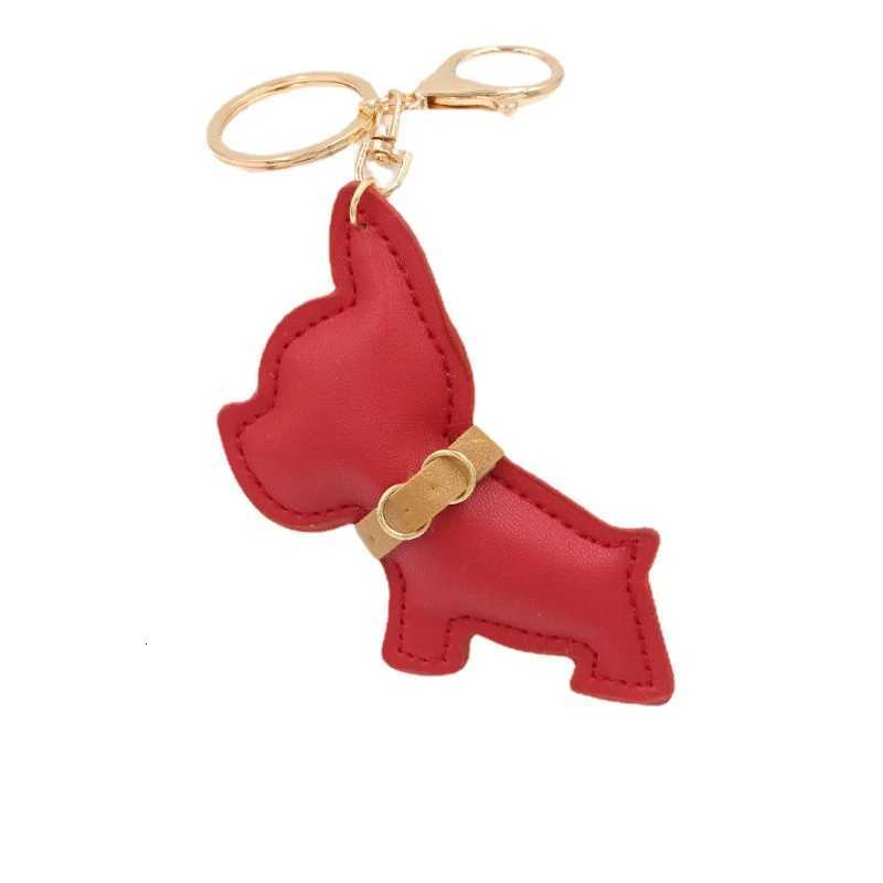 New Super Fierce Bulldog PU Leather Dog Car Keychain Backpack Decoration Key Chains for Women Z251023