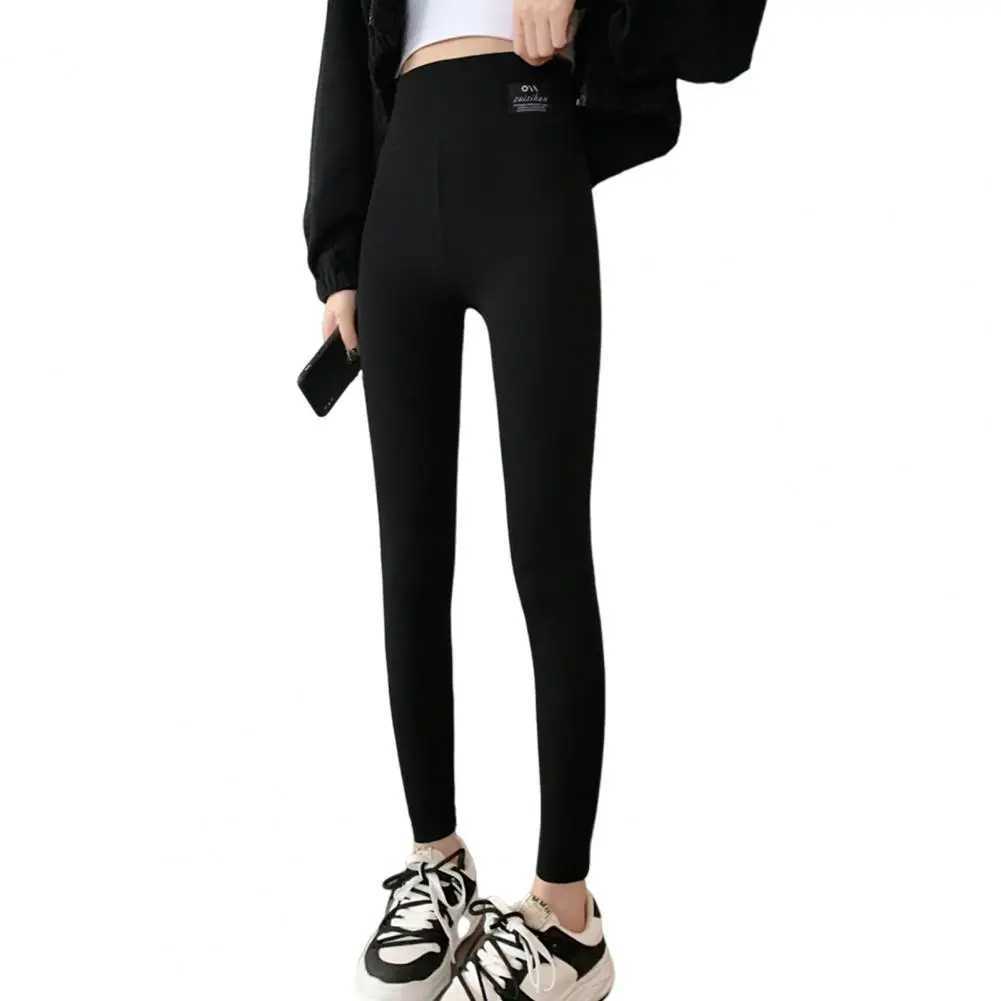 2024 Autumn Thin Ribbed Leggings for Women Basic Slim Pencil Pants Soft Girls High Wait Black Warm Leggings Home Stretch PantsT251023