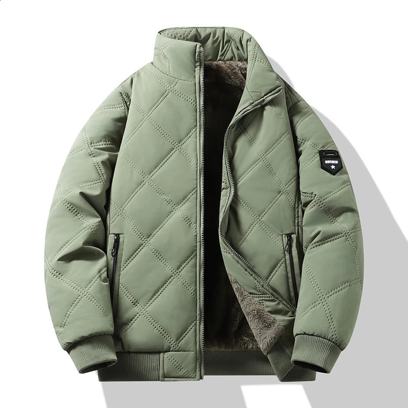 Autumn and winter casual jacket mens standup collar windproof clothes trendy light business cotton men 251023