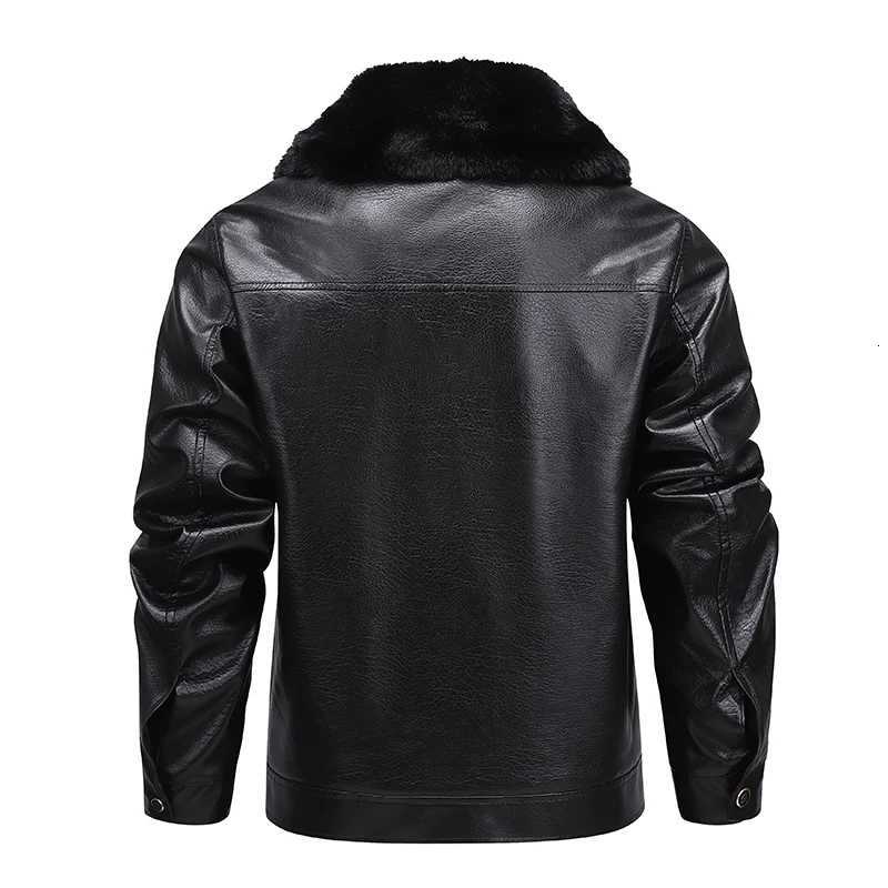 YJKVUR Mens FleeceLined Warm Faux Leather Jacket Waterproof Windproof Autumn Winter New Arrival Man Motorcycle Stylish Coat W251023