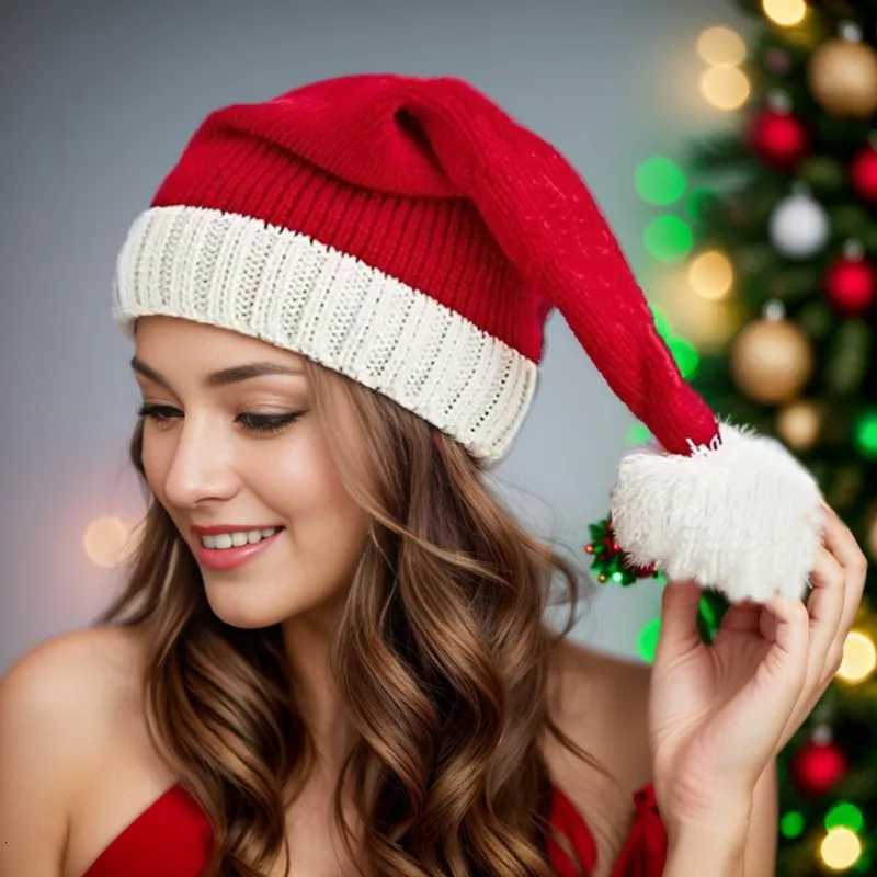 Christmas Hats Red Santa Hat Autumn And Winter Warm Hat Knitted Beanie Hat For Women Suitable for Christmas Party GiftXJ251023