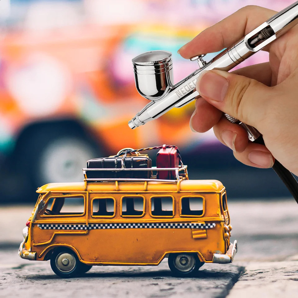 Precision Dual Action Airbrush 6ft Airbrush Hose 020305mm Nozzles Needles for Painting Cake Decorating Model Art Tattoo 251015