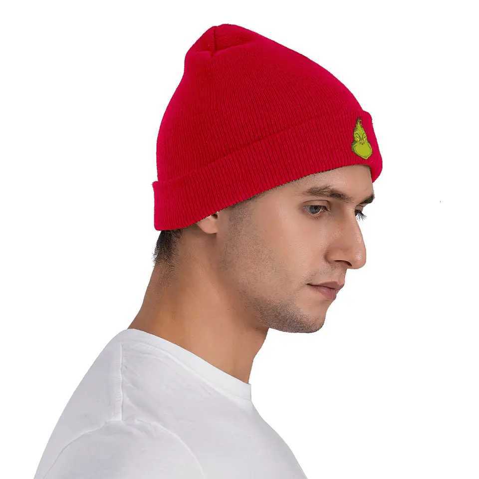 ChristmasSGreenSGrinched Knitted Hat for Women Men Beanies Autumn Winter Hat Acrylic Hip Hop CapXJ251023