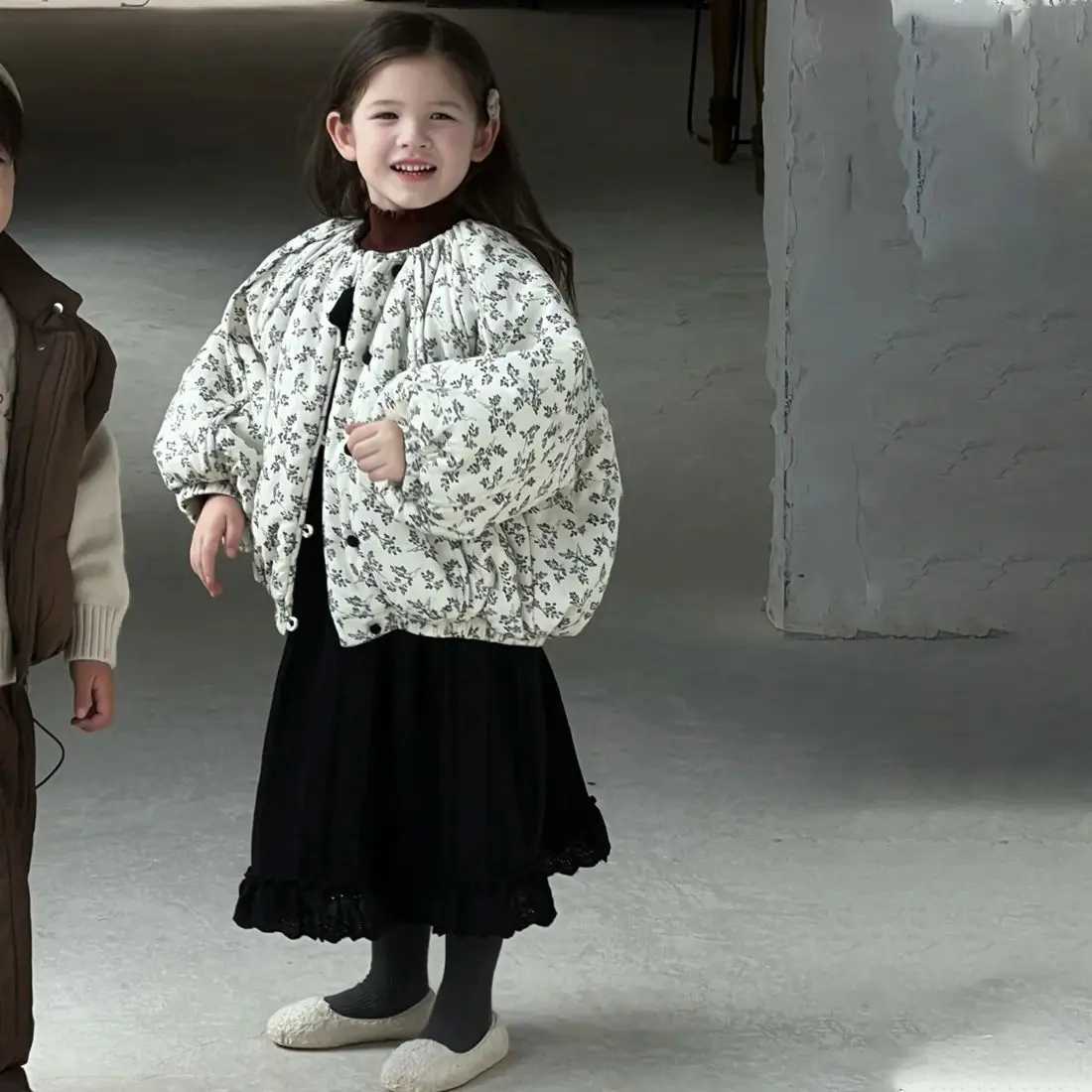 Floral Cotton Clothing Korean New Casual Allmatch Warm and Fashionable Cute Floral Cotton Jacket Kids Clothes Y251023