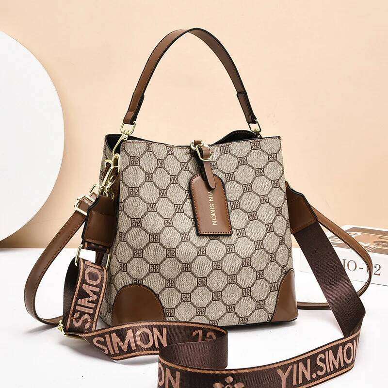 Fashion Print Bag High Quality Shoulder Crossbody Female Women Handbag Purses Trend Designer Retro Bucket Bags