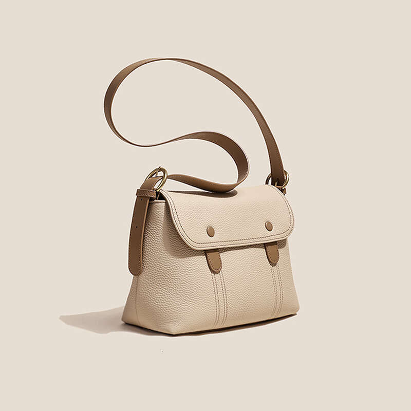 Genuine Leather Women S Color Block Panda Eye Design New Large Capacity Tote Top Layer Cowhide Commuter Underarm Bag Single Shoulder High Quality High