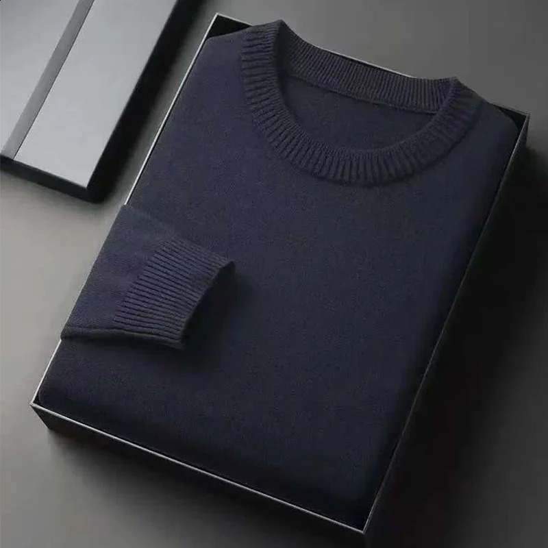Mens Classic Crewneck Knit Pullover Sweater Long Sleeve Soft Casual Lightweight Solid Color Softwear for Men 251023
