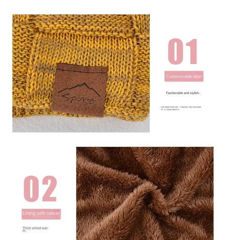 Winter Hat Warm Plus Size Outdoor Knitted Male Female Wool Bobble Hat Casual Stretch Crochet Beanies Hat Cap For Women MenXJ251023