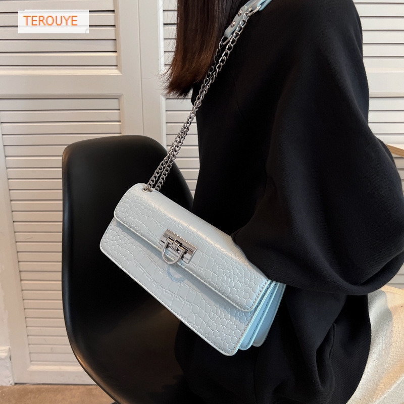 Korean style niche texture armpit bag autumn and winter new fashion retro sexy chain rectangular women's shoulder bag luxury designer bag