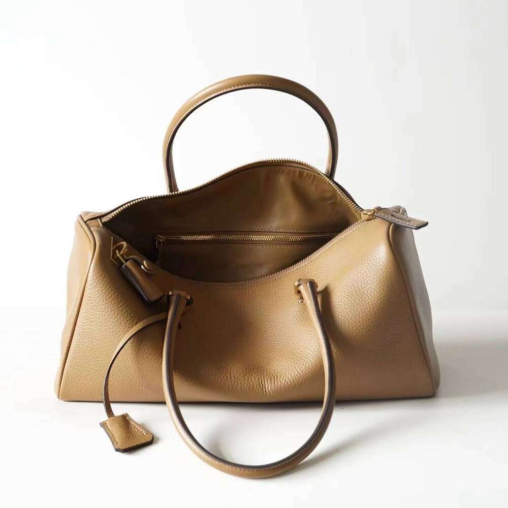 Genuine Leather Handbag Women's Bowling Bag Pillow Boston Fashion New Style Top-Grain Cowhide