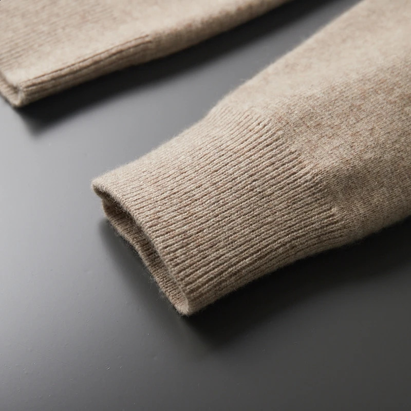 6color autumn and winter mens 100 wool cardigan sweater casual knitted lapel business Solid color 251023