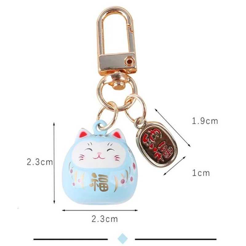 Lucky Cat Keychain Japan Maneki Neko Trinkets Keyrings Car Bag Charm Ornaments Pendant Keyfob Bag Accessories Z251023