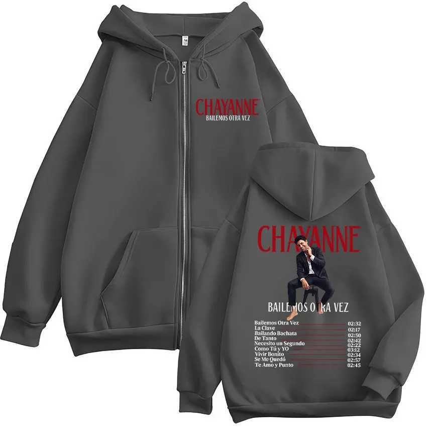Rapper Chayanne Bailemos Otra Vez 2025 Album Zip Up Hoody Mens Fashion Oversized Jacket Sweatshirt Hip Hop Gothic Zipper HoodiesT251023